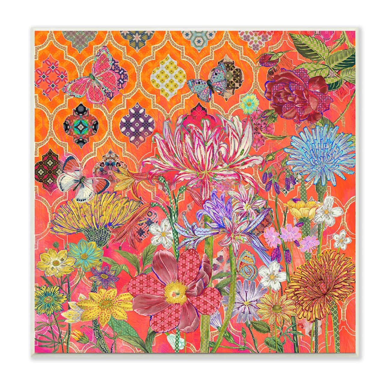 Stupell Industries Vibrant Florals Wooden Wall Plaque